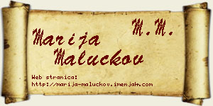 Marija Maluckov vizit kartica